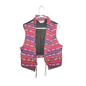Vintage central falls western Aztec blanket vest southwest L